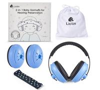 Lictin 2 in 1 Cuffie Neonato Antirumore -25dB,Protettori acustici per neonati, archetto regolabile, antiscivolo e antistress, protezione acustica ideale per neonati fino a 48 mesi