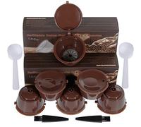 Lictin - Capsule per filtri di caffè, ricaricabili e riutilizzabili, per caffettiera Dolce Gusto, per più di 150 usi, 3 confezioni 6 pack Marron