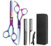Lictin Forbici da Parrucchiere Professionali Set 4-in-1 - 6.7inch Forbici Capelli Dritte + Forbici per Sfoltire i Capelli, Lame Extra-Sharp Acciaio Inox, Ideale per Barber