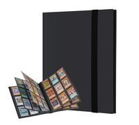 Lictin Raccoglitore Carte da Collezione di Giochi - Album Trasparente Impermeabile con 396 Tasche per Carte da Gioco, Card Binder con Guscio e Cinturino Neri, 22 Fogli, 9 Griglie per Pagina