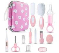 Lictin Set per la cura del bambino, 12 pezzi, set per la cura del bambino, con termometro, forbici per unghie, spazzola per bambini, pettine per bambini, spazzolino da denti, set per la cura del