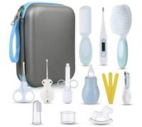 Lictin Set per la Cura del Bambino - Beauty BabyCare con cucchiaio per le orecchie con spazzola e pettine a LED, tagliaunghie e spazzolino da denti per i viaggi e l'uso quotidiano (Blu)