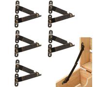 Lid Hinge, Soft Close Bracket, Adjustable Hardware Lock, Heavy Duty Support Design, Durevole Metal Construction Ideal for Toy Box, Cabinet, Bench, Tavolo, Storage Chest 1.43 Inch