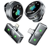 LID LIRDDY Mini microfono per iPhone: microfono lavalier wireless per Android, cancellazione del rumore, microfono magnetico con clip da bavero, registrazione video professionale e vlogging per