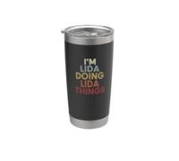 Lida Name Lida Personalized Name First Given Bicchiere termico in acciaio inox doppia parete