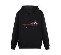 LIDAJIE Maglia per Moto Africa Twin Battito Cuore Men's Sweatshirt Black Hoodie Black L