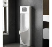 LIDANGUH Orinatoio da Uomo in Ceramica Ultra-Sottile Intelligente, orinatoio Maschile Anti-Odore per Uso Commerciale/casa, salvaspazio, Lavaggio Universale ad Alta efficienza(Gray,Floor-Standing)