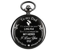 LIDCOM A mia figlia Orologio da taschino al quarzo con catena Donna Festa dei bambini Regali per ragazze per bambini, a mio padre