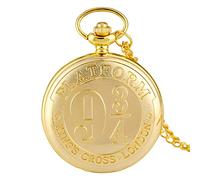 LIDCOM Orologio da taschino al quarzo con piattaforma calda Orologio da taschino completo in bronzo con collana da cacciatore, oro di lusso