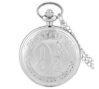 LIDCOM Orologio da taschino al quarzo con piattaforma calda Orologio da taschino completo in bronzo con collana da cacciatore, orologio anime, moda argento