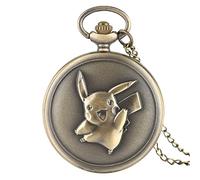 LIDCOM Orologio da taschino al quarzo con piattaforma calda Orologio da taschino completo in bronzo con collana da cacciatore, carino