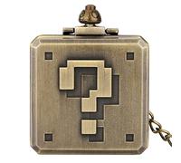 LIDCOM Orologio da taschino creativo con design a punto interrogativo Quadrato Orologio con pendente Steampunk Regali per studenti Nuovo orologio Cool Fob di arrivo, bronzo
