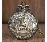LIDCOM Regali dei monili della collana del pendente delle donne degli uomini della vigilanza di tasca del quarzo del bronzo dell'annata di nuovo arrivo