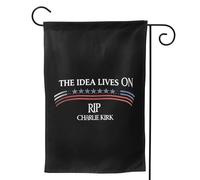 L'idea continua a vivere Rip Charlie Kirk Bandiere da giardino 12x18 bifacciali per cortile