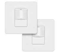 LIDER Interruttore della luce con sensore di movimento PIR, modalità occupazione/vacanza, 230 V, non neutro, richiede terra, ritardo regolabile, certificato UKCA, bianco, confezione da 2