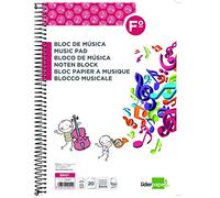 Liderpapel Blocco Musica Pentagramma 3 mm Folio orizzontale 20 fogli 100 G/M2 Folio