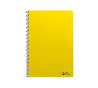 Liderpapel Quaderno a spirale a4 smart copertina morbida 80h 75gr quadro 4mm con margine colore giallo