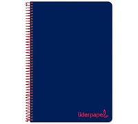 Liderpapel Quaderno spirale a7 micro wonder copertina plastica 100h 90 g quadro 5 mm 4 strisce colore blu marino
