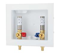 Lidertik Scatola di uscita della lavatrice PEX con arresti a martello e scarico centrale, ingresso 1/2" Crimp Barb PEX 1807 x uscita 3/4" filettatura maschio, assorbe gli urti e riduce il rumore