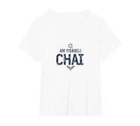 L'IDF di Am Yisrael Chai sostiene Il Regalo dell'orgoglio ebraico Maglietta, Donna Plus-Size, Bianco, 1X