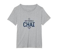 L'IDF di Am Yisrael Chai sostiene Il Regalo dell'orgoglio ebraico Maglietta, Donna Plus-Size, Grigio Melange, 1X