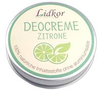 LIDKOR Crema Deodorante Profumo di Limone 50ml - Vegan Crema Antiodore senza Alcool e Sali di Alluminio - Anti Sudore - Tutto Tipo di Pelle - Olio di Cocco & Vitamina E - Olio Essenziale di Lemongrass