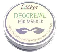 LIDKOR Crema Deodorante Profumo di Uomo 50ml - Vegan Crema Antiodore senza Alcool e Sali di Alluminio - Anti Sudore - Tutto Tipo di Pelle - Olio di Cocco & Vitamina E - Olio Essenziale di Lemongrass