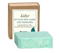 LIDKOR Sapone Mani e Corpo Idratante con Aloe Vera Gel & Cetrioli 100g - Detergente Viso - Anti Acne - Cura Nutriente con Olio di Cocco & Olio di Ricino - Docciaschiuma Solido - Bagnoschiuma Solido