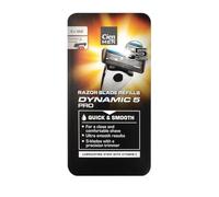 Lidl Cien Men - Rasoio Dynamic 5 Pro, 1 manico + 1 ricarica, striscia lubrificante con vitamina E