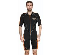 Cressi, Lido Man 2 mm, Muta Shorty in Neoprene High Stretch, Uomo, Nero/Arancio, M