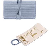 Lidxfeo Portagioie da viaggio, rotolo di immagazzinaggio gioielli in velluto, porta gioielli da donna, borsa organizer per collane, bracciali, orecchini, ideale per viaggi, vacanze, ecc