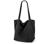 Lidxfeo Tote Bag Aesthetic, Borsa Tela di Velluto a Coste, Borse Tote Ecologico, Borse di Cotone Riutilizzabile, Borsa Shopper Donna con Cerniera e Tasca Interna, per Viaggi, Shopping, Scuola etc