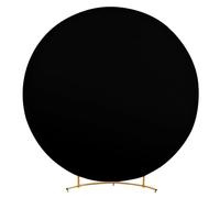 Lidzopas Copertura per sfondo ad arco, in tinta unita, rotonda, con cerniera inferiore, per feste di compleanno, cerimonie, banchetti, decorazione nera, 2 m di diametro