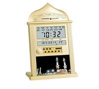 Lidzopas Orologio Digitale Azan, Orologio Islamico con Preghiera Musulmana, con Funzione di Temperatura e Display Lcd per Tutte le Preghiere Qibla Direzione Oro
