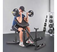 Lidzopas Sedia romana resistente 2 in 1 e panca da preacher Wave, panca fitness regolabile per iperestensione con supporti per bilanciere, forza completa del corpo, braccia, addominali, schiena