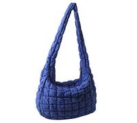 Lieaa Ladies Modello reticolare Borse a tracota per trapunta per pendolarismo Nylon trapuntato Elegante weekend vacanza (blu)