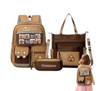 Lieawy Zaino Scolastico Capibara - Borsa Libri con Striscia Riflettente - Portamatite e Borsa a Tracolla Grande Capacità Per Viaggi Gioventù Picnic Compleanno Natale