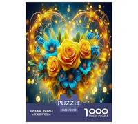 Liebe Blumen Puzzle Lernspiel Spielzeug Wohnungsdekoration 1000-teiliges Herausforderndes schön Puzzle Für Damen, Herren, Kinder Ab 14 Jahren 70x50cm/1000pcs