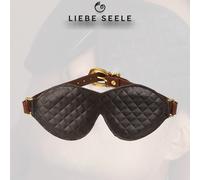Liebe Seele Leather Blindfold, Black, Brown & Gold, Elegant Eye Mask - Benda