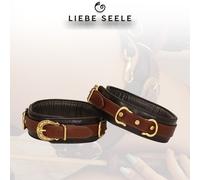 Liebe Seele Leather Thigh Cuffs - Black, Brown & Gold - Coscialli in Pelle Vera
