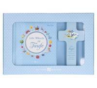 Liebe Wünsche zur Taufe. Geschenkset blau