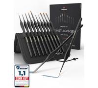 LIEBERGE Premium Detail Set di pennelli acrilici - 10 pennelli extra fini per la massima precisione - Pennello acrilico, acquerello, modellismo (10)