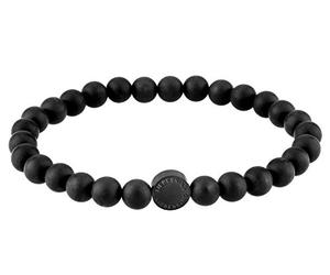 Liebeskind Beads 6 mm con logo in acciaio inox, 17 cm, Acciaio inossidabile, Onice