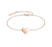 LIEBESKIND Berlin, bracciale da donna a forma di cuore, in acciaio inox, con ciondolo a forma di cuore, in diversi colori e finiture, idea regalo romantica, 21 cm, Acciaio inossidabile, Nessuna pietra
