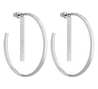 Liebeskind Berlin Da Donna Cerchi - Basic In Acciaio Inossidabile Orecchini Con Logotag Per Ein- E Aushängen - In Argento, Oro, Oro Rosa & Nero - Größen M E L - Semplice Cerchi Für Jeden Tag