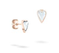 LIEBESKIND BERLIN donna orecchini con Glasherz in acciaio inossidabile - zeitlos, modern e alltagstauglich - idea regalo - Oro rosa