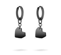 Liebeskind Berlin LJ-1485-E-26 IP - Orecchini a cerchio, colore: Nero, 3,0 cm, Acciaio inossidabile, Nessuna pietra preziosa