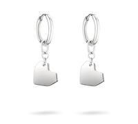 LIEBESKIND BERLIN Orecchini a forma di cuore - Orecchini a cerchio in acciaio inox nel popolare design a forma di cuore - Gioielli da donna disponibili in diversi colori - Idea regalo, 3,0 cm, Acciaio