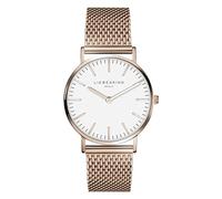 Liebeskind Berlin Orologio da donna - orologio rotondo al quarzo 34 mm - cinturino in rete - impermeabile 5 ATM, moderno ed elegante disponibile, oro rosa-bianco, 34 mm, Moderno