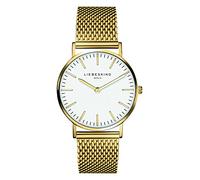 LIEBESKIND BERLIN orologio da donna - Runde Quarzuhr 34 mm - Mesharmband - 5 ATM impermeabile - Modern & elegant - Gold/Bianco